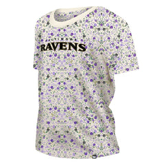 Baltimore Ravens New Era Women's Glam Game Floral Scoop Neck T-Shirt - Cream discount