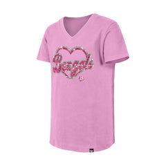 Cincinnati Bengals New Era Girls Youth Flip Sequins V-Neck T-Shirt - Pink sale