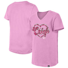 Kansas City Chiefs New Era Girls Youth Flip Sequins V-Neck T-Shirt - Pink online