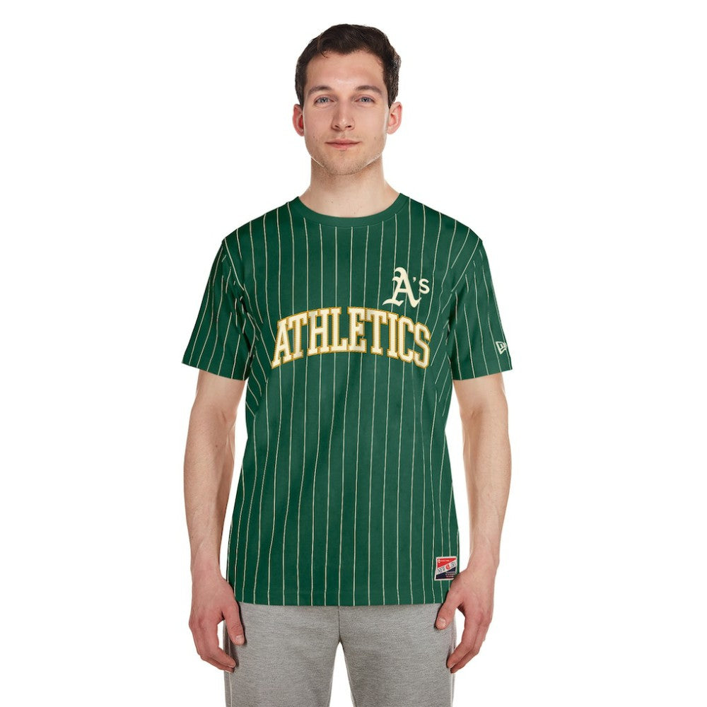 Athletics Throwback Pinstripe T-Shirt Green