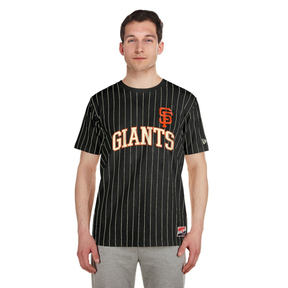 San Francisco Giants Throwback Pinstripe T-Shirt Black