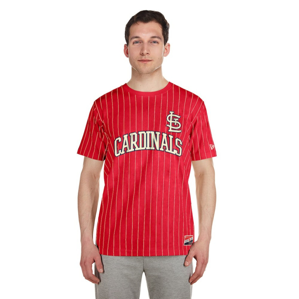 St. Louis Cardinals Throwback Pinstripe T-Shirt Red
