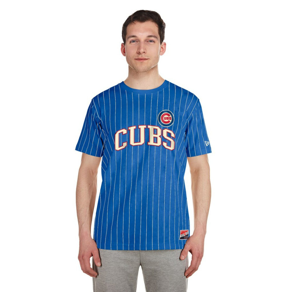 Chicago Cubs Throwback Pinstripe T-Shirt Royal