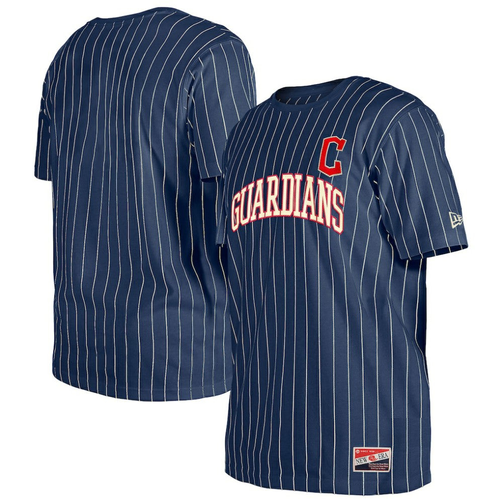 Cleveland Guardians Throwback Pinstripe T-Shirt Navy