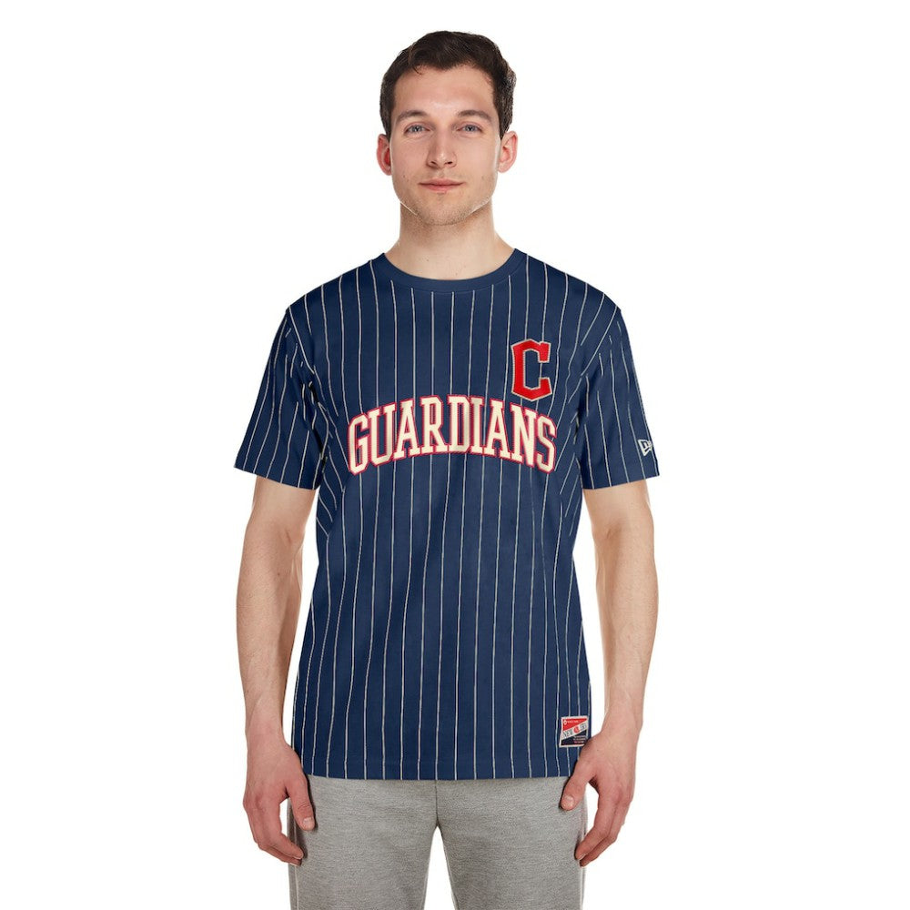 Cleveland Guardians Throwback Pinstripe T-Shirt Navy