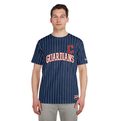 Cleveland Guardians Throwback Pinstripe T-Shirt Navy