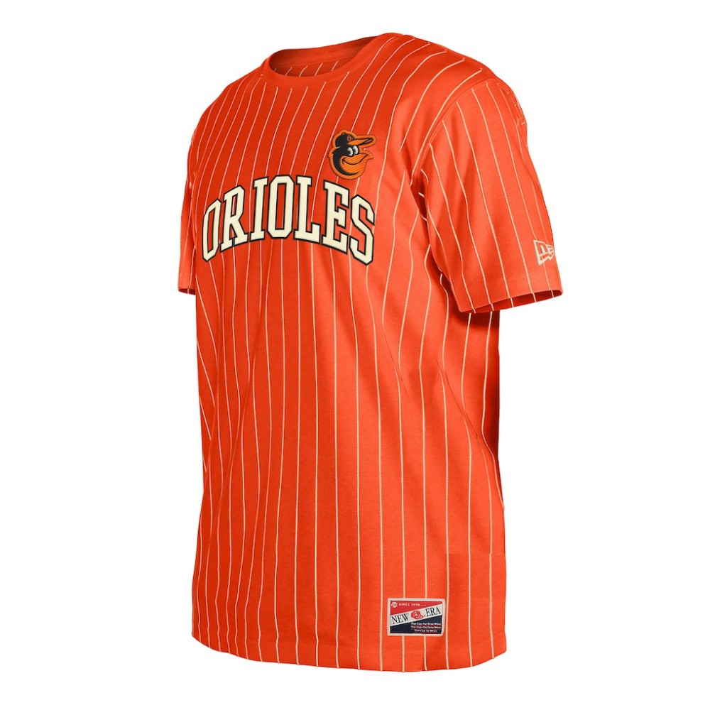 Baltimore Orioles Throwback Pinstripe T-Shirt Orange