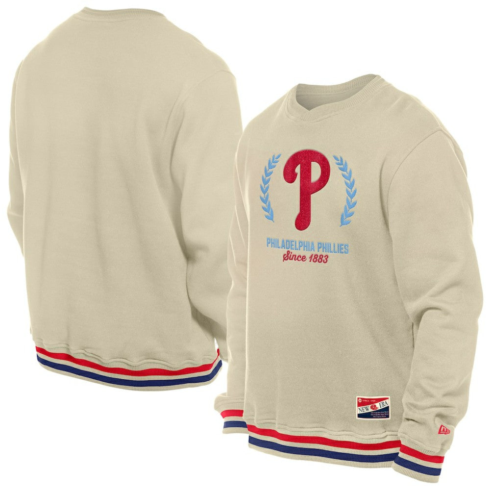 Philadelphia Phillies Throwback Pullover Sweatshirt Cream