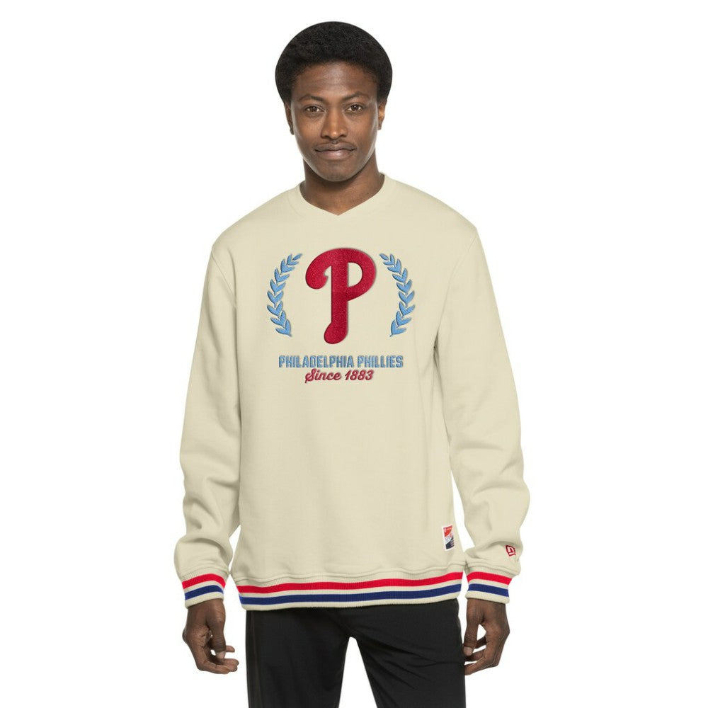 Philadelphia Phillies Throwback Pullover Sweatshirt Cream