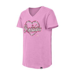 Nashville Predators New Era Girl's Youth Flip Sequin V-Neck T-Shirt - Pink T-shirts