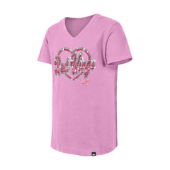 Detroit Red Wings New Era Girl's Youth Flip Sequin V-Neck T-Shirt - Pink T-shirts