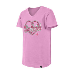 Columbus Blue Jackets New Era Girl's Youth Flip Sequin V-Neck T-Shirt - Pink T-shirts