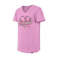 Columbus Blue Jackets New Era Girl's Youth Flip Sequin V-Neck T-Shirt - Pink T-shirts