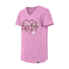 Toronto Maple Leafs New Era Girl's Youth Flip Sequin V-Neck T-Shirt - Pink T-shirts