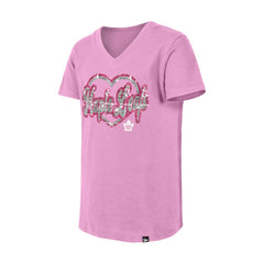Toronto Maple Leafs New Era Girl's Youth Flip Sequin V-Neck T-Shirt - Pink T-shirts