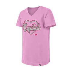 Washington Capitals New Era Girl's Youth Flip Sequin V-Neck T-Shirt - Pink T-shirts
