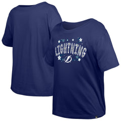 Tampa Bay Lightning New Era Girl's Youth Flip Sequin T-Shirt - Blue T-shirts