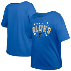 St. Louis Blues New Era Girl's Youth Flip Sequin T-Shirt - Blue T-shirts