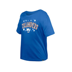 New York Islanders New Era Girl's Youth Flip Sequin T-Shirt - Blue T-shirts