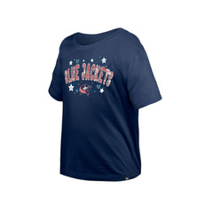 Columbus Blue Jackets New Era Girl's Youth Flip Sequin T-Shirt - Navy T-shirts