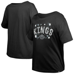 Los Angeles Kings New Era Girl's Youth Flip Sequin T-Shirt - Black T-shirts