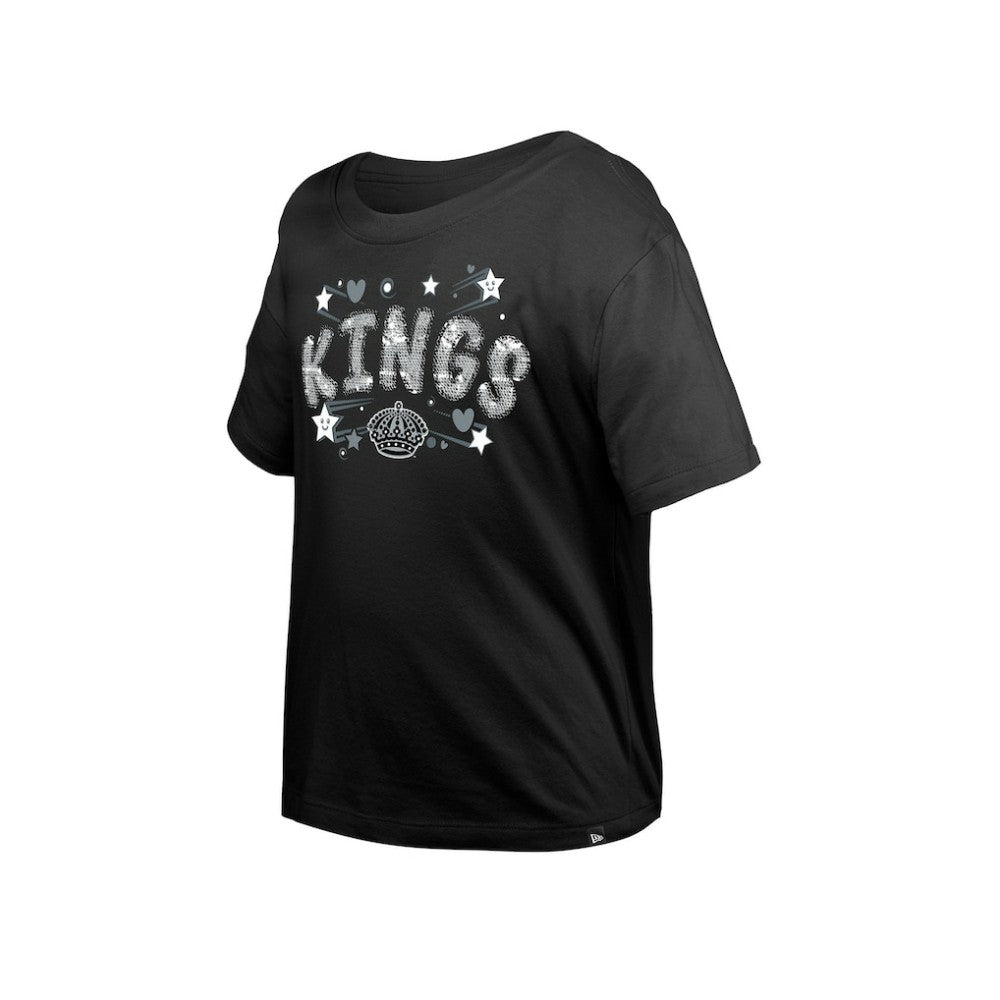 Los Angeles Kings New Era Girl's Youth Flip Sequin T-Shirt - Black T-shirts