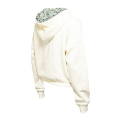 Detroit Red Wings New Era Women's Glam Game Quarter-Zip Cropped Floral Hoodie Pullover - Cream Hoodies