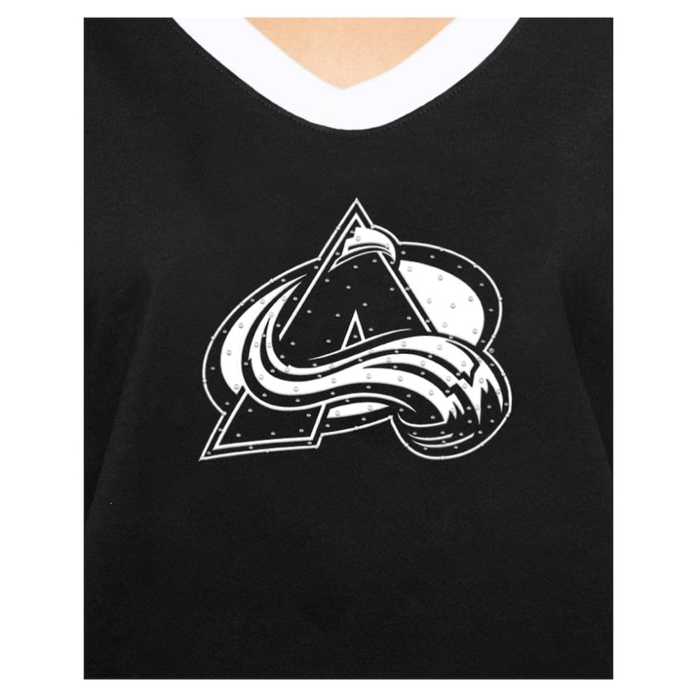 Colorado Avalanche New Era Women's Game Day Rhinestuds T-Shirt - Black T-shirts