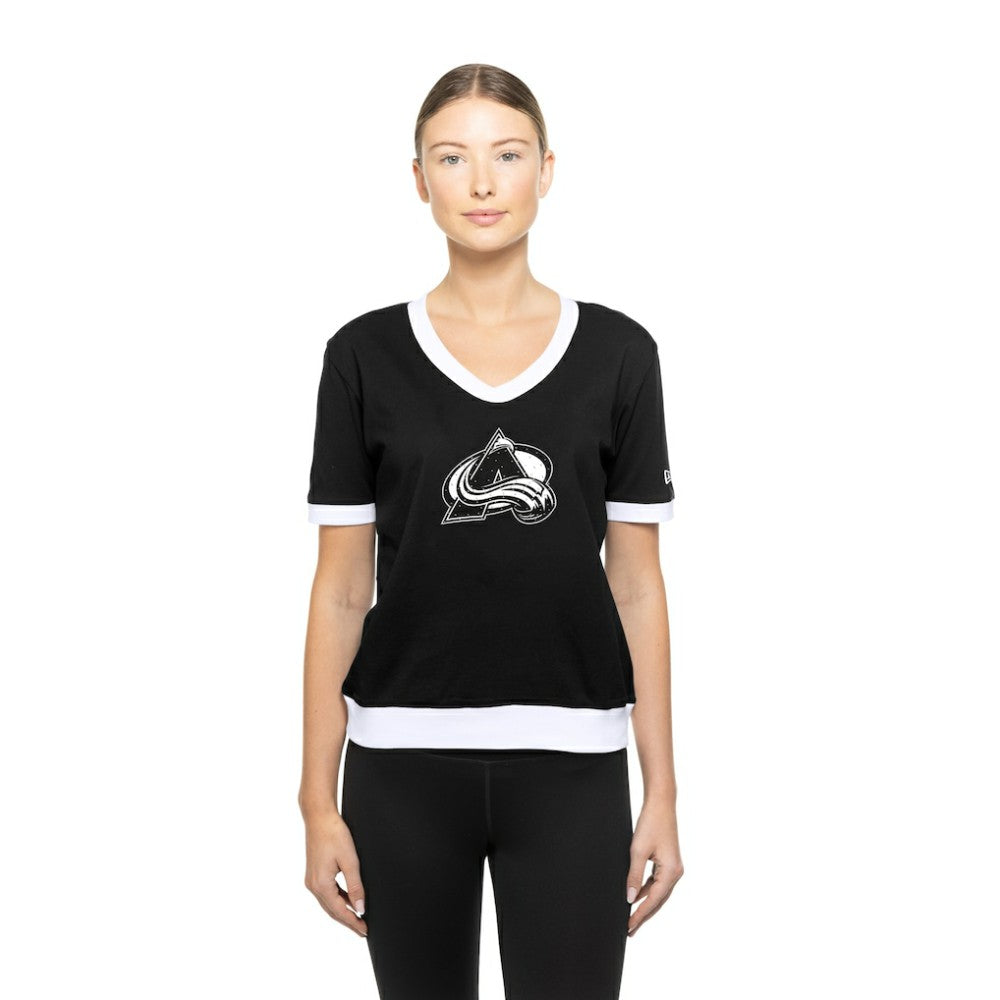 Colorado Avalanche New Era Women's Game Day Rhinestuds T-Shirt - Black T-shirts