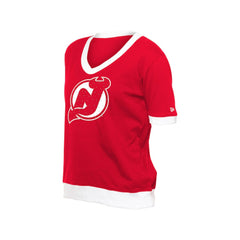 New Jersey Devils New Era Women's Game Day Rhinestuds T-Shirt - Red T-shirts