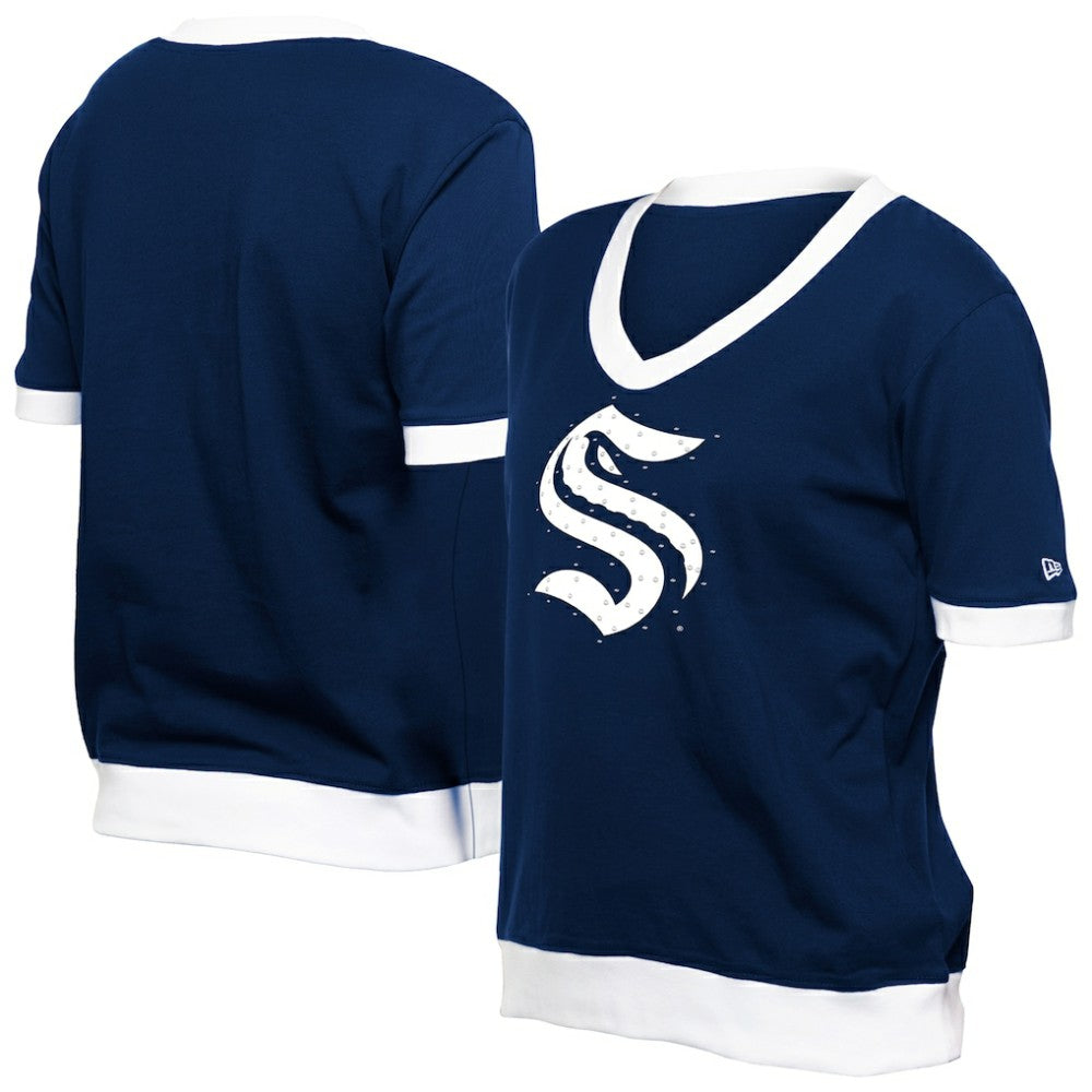 Seattle Kraken New Era Women's Game Day Rhinestuds T-Shirt - Deep Sea Blue T-shirts