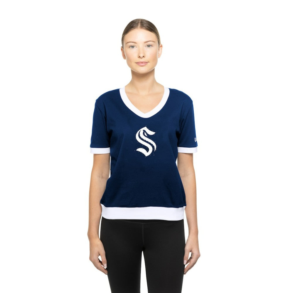 Seattle Kraken New Era Women's Game Day Rhinestuds T-Shirt - Deep Sea Blue T-shirts