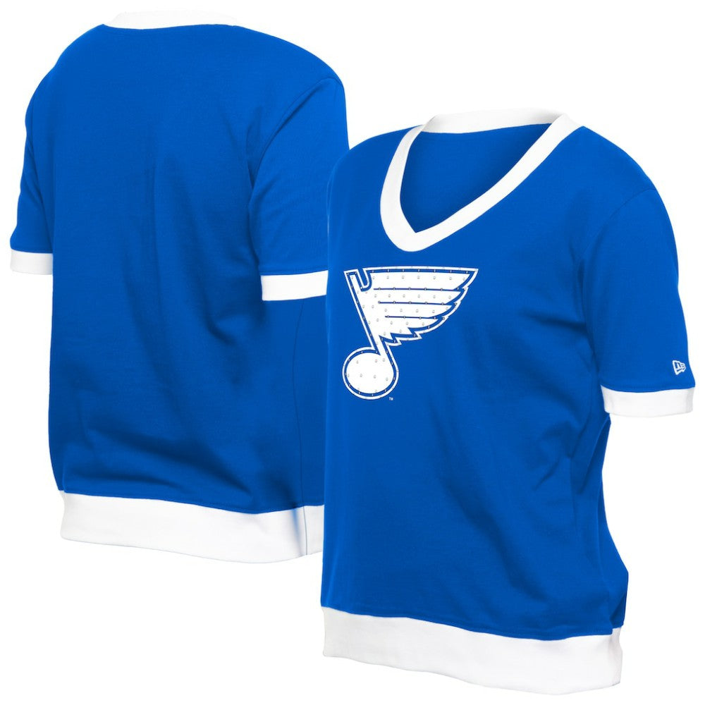 St. Louis Blues New Era Women's Game Day Rhinestuds T-Shirt - Blue T-shirts