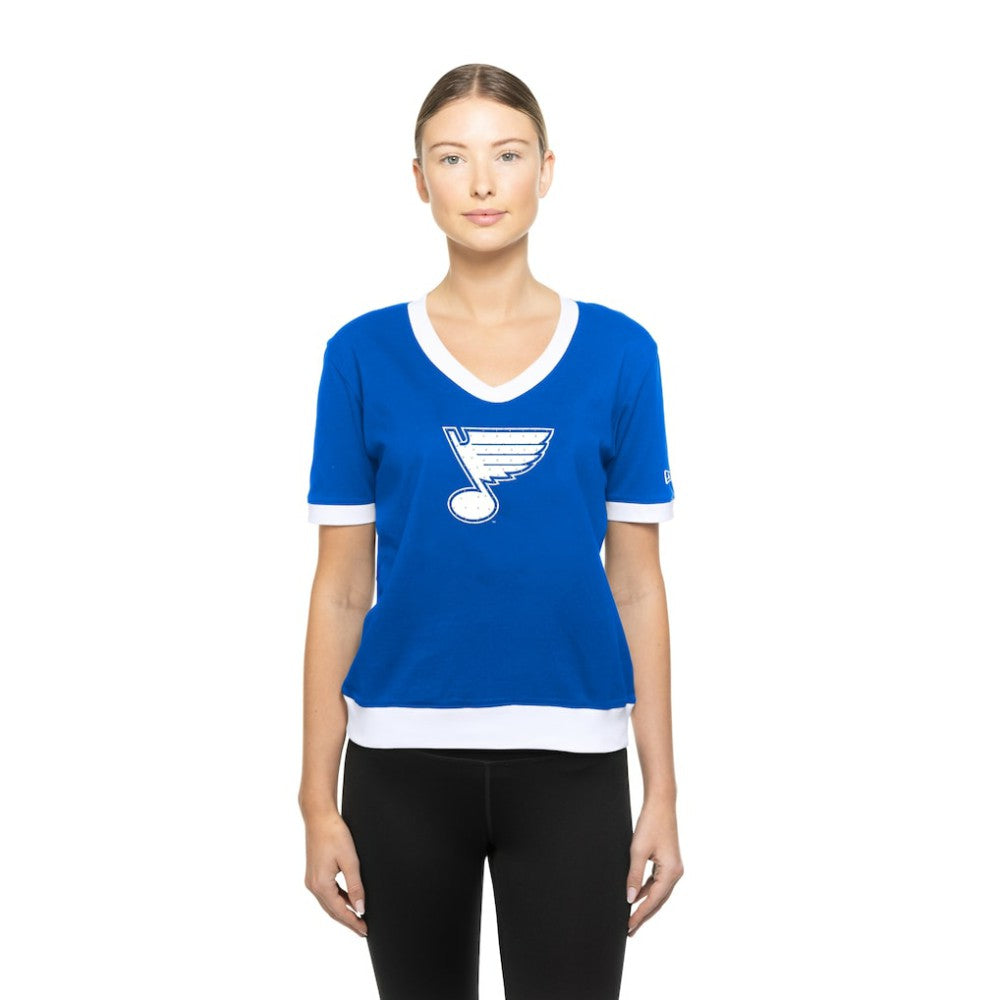 St. Louis Blues New Era Women's Game Day Rhinestuds T-Shirt - Blue T-shirts