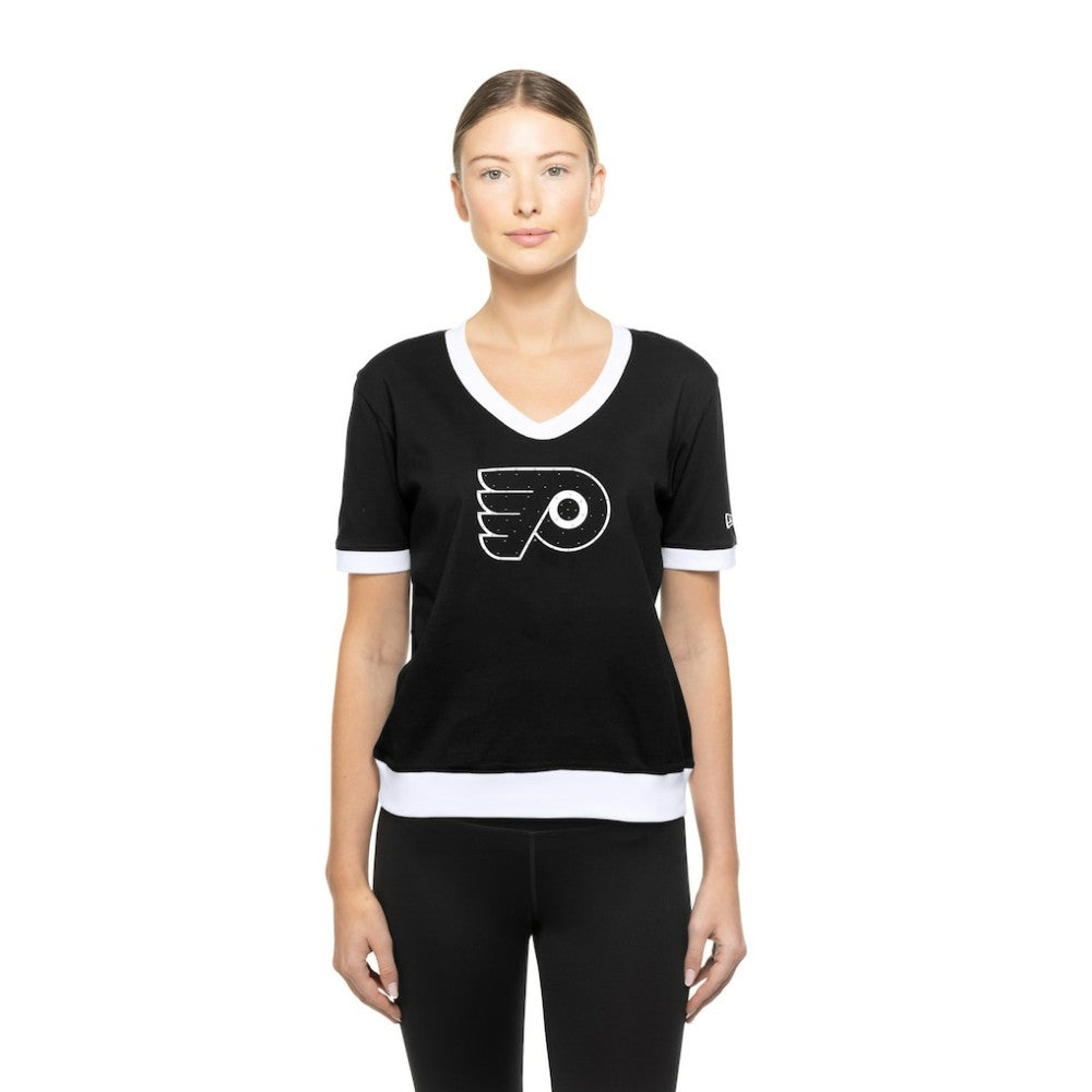 Philadelphia Flyers New Era Women's Game Day Rhinestuds T-Shirt - Black T-shirts