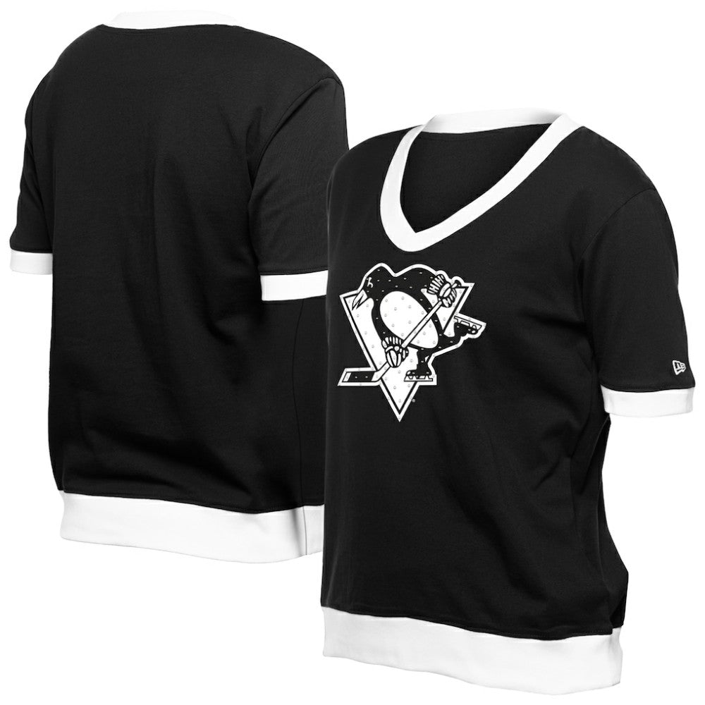 Pittsburgh Penguins New Era Women's Game Day Rhinestuds T-Shirt - Black T-shirts