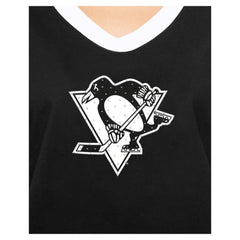 Pittsburgh Penguins New Era Women's Game Day Rhinestuds T-Shirt - Black T-shirts