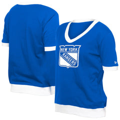 New York Rangers New Era Women's Game Day Rhinestuds T-Shirt - Blue T-shirts