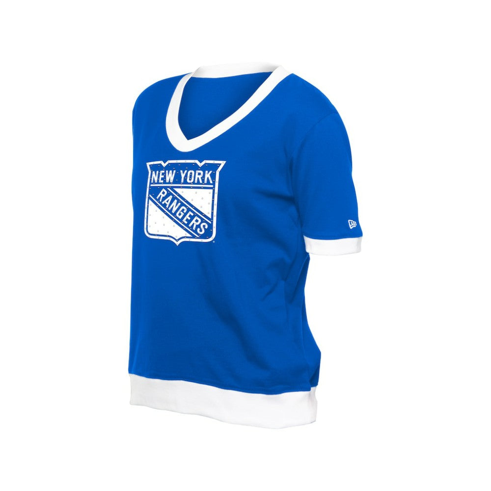 New York Rangers New Era Women's Game Day Rhinestuds T-Shirt - Blue T-shirts
