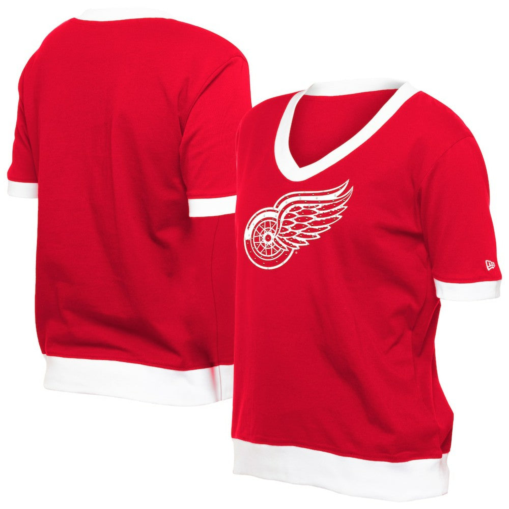 Detroit Red Wings New Era Women's Game Day Rhinestuds T-Shirt - Red T-shirts