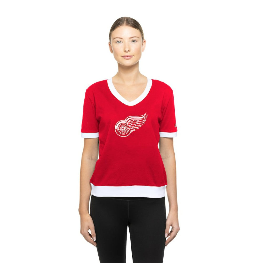 Detroit Red Wings New Era Women's Game Day Rhinestuds T-Shirt - Red T-shirts