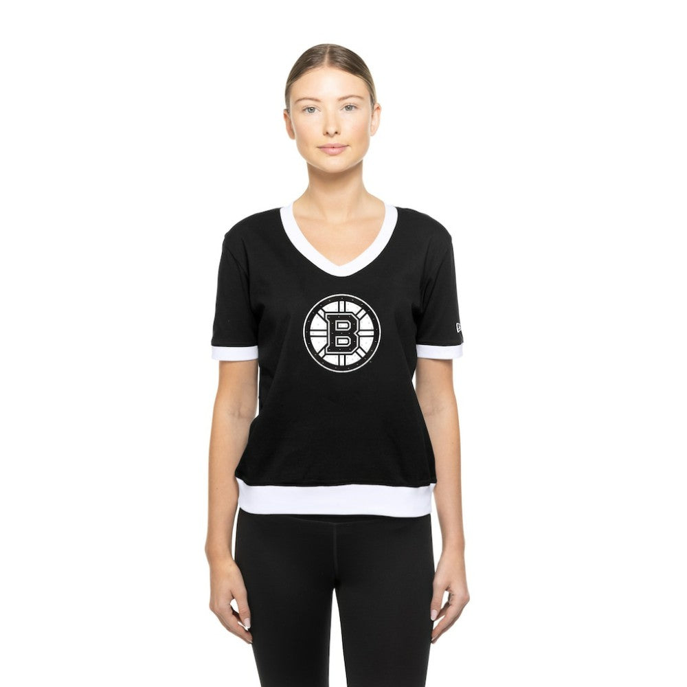 Boston Bruins New Era Women's Game Day Rhinestuds T-Shirt - Black T-shirts