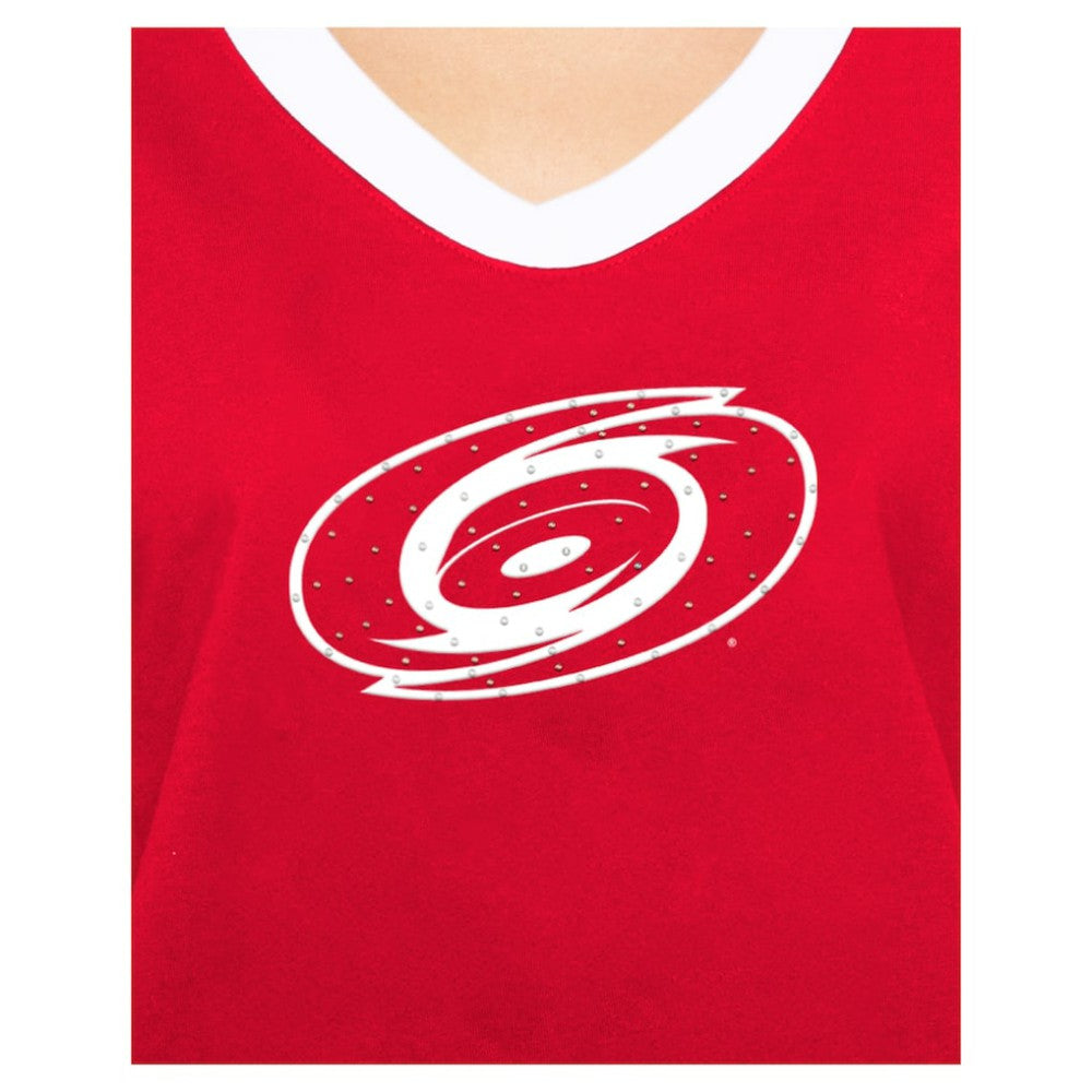 Carolina Hurricanes New Era Women's Game Day Rhinestuds T-Shirt - Red T-shirts