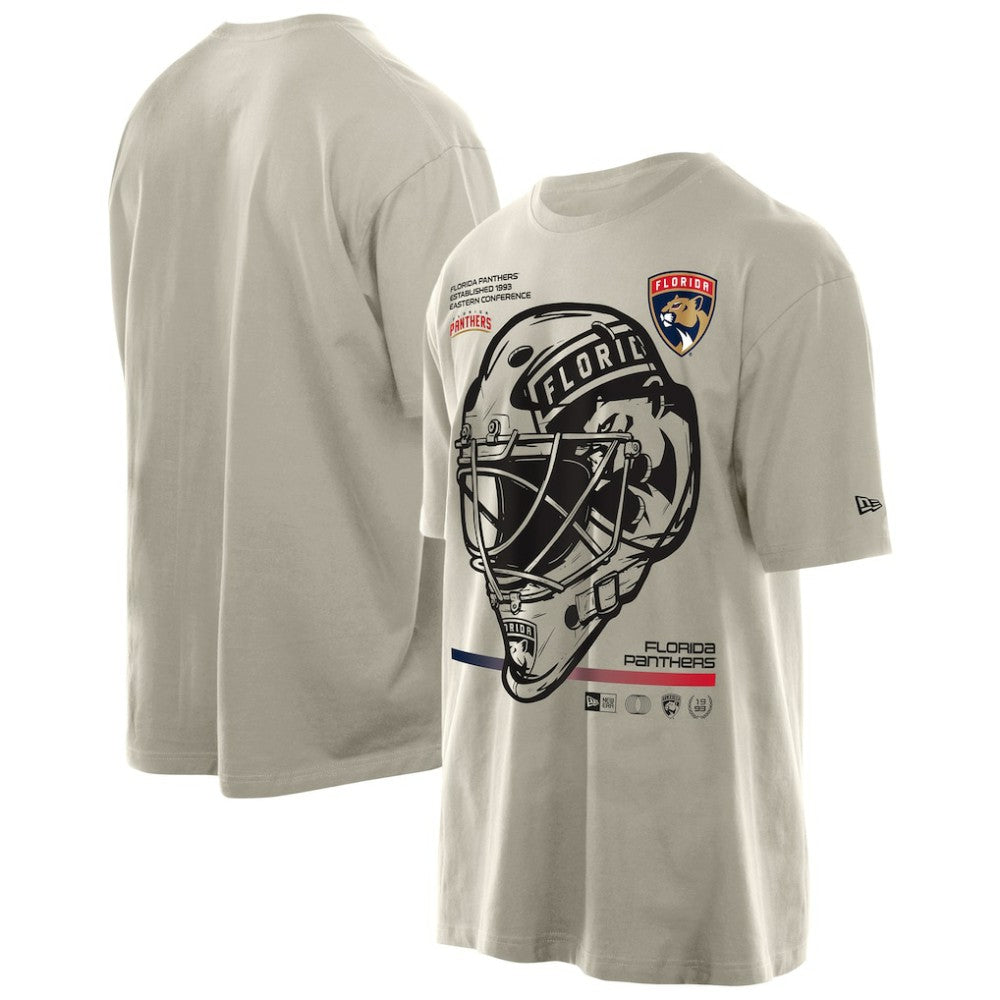 Florida Panthers New Era Goalie Mask T-Shirt - Cream T-shirts