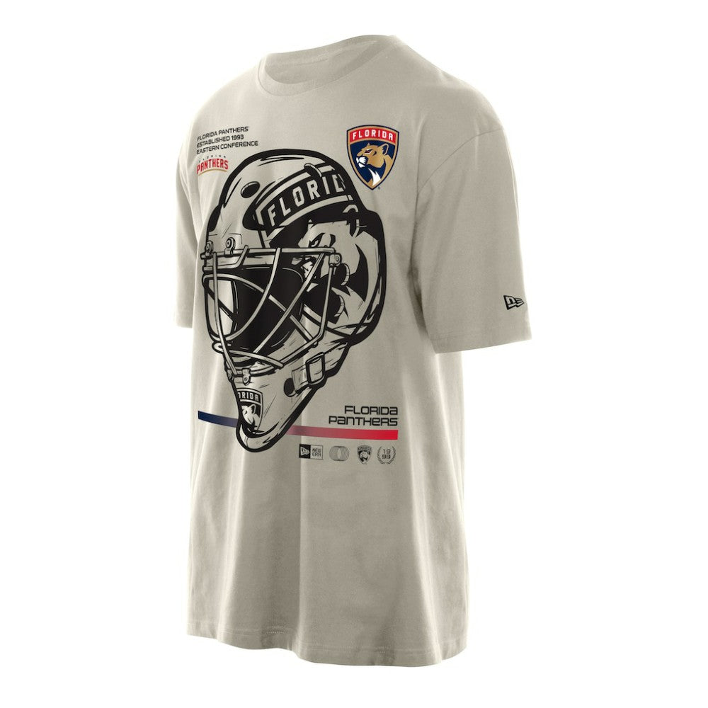 Florida Panthers New Era Goalie Mask T-Shirt - Cream T-shirts