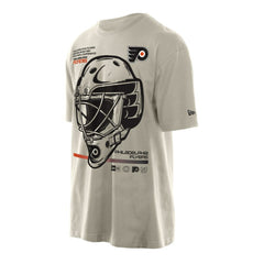Philadelphia Flyers New Era Goalie Mask T-Shirt - Tan T-shirts