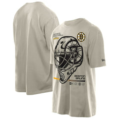 Boston Bruins New Era Goalie Mask T-Shirt - Tan T-shirts