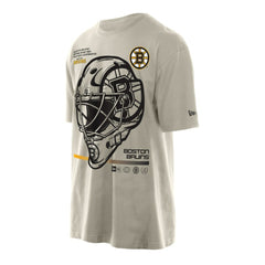 Boston Bruins New Era Goalie Mask T-Shirt - Tan T-shirts