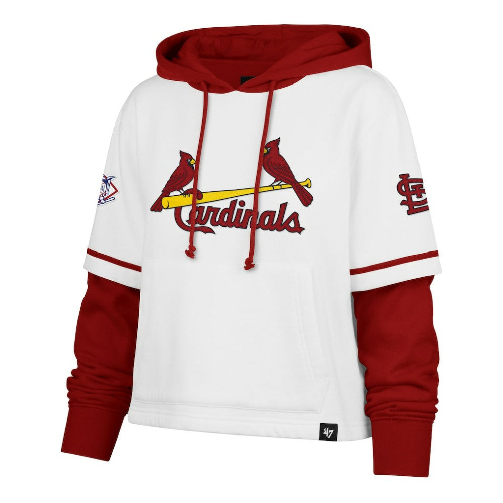 St. Louis Cardinals Women's Trifecta Shortstop Cropped Pullover Hoodie White