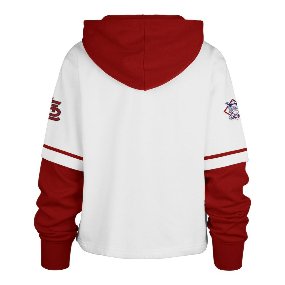 St. Louis Cardinals Women's Trifecta Shortstop Cropped Pullover Hoodie White